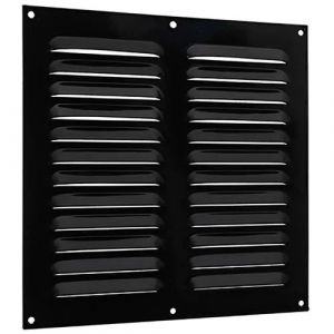 Aluminium schoepenrooster opbouw 300 x 300mm - ZWART (1-3030Z)