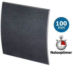Pro-Design badkamer/toilet ventilator - MET TIMER (KW100T) - Ø100mm - kunststof - grafiet DELUXE