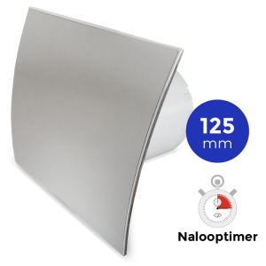  Pro-Design badkamer/toilet ventilator - MET TIMER (KW125T) - Ø125mm - RVS gebogen 