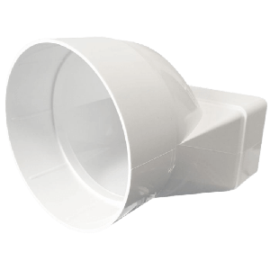 Kunststof verloop 110 x 55mm naar Ø 100mm - asymmetrisch