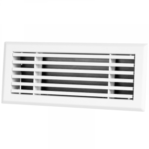 Wandrooster met volumeregelaar t.b.v. 120 x 60mm - staal - WIT RAL9003