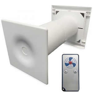 Compacte WTW ventilator HRV125P met warmtewisselaar - 50 & 70 m3/h - incl. afstandbediening