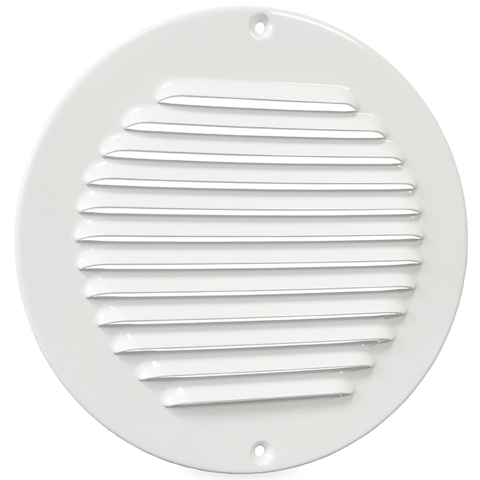 Aluminium rond schoepenrooster opbouw - 200mm WIT (1-R200W) Aluminium rond schoepenrooster opbouw - 200mm WIT (1-R200W)