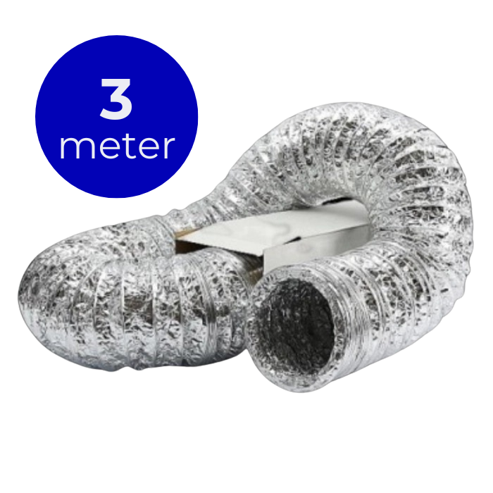 Flexibele ventilatieslang ongeïsoleerd - aluminium - Ø 200mm - lengte 3 meter