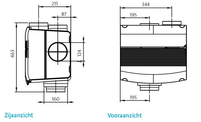 Orcon woonhuisventilator MVS-15RH CO2B Max - 550 m3/h - met vochtsensor & CO2 ruimtesensor