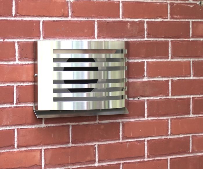 Design gevelkap PREMIUM LINE -ALFA- Ø 150mm met grofmazig gaas - RVS