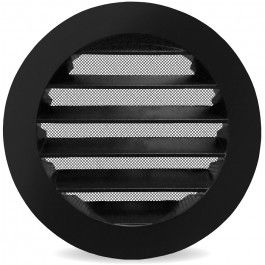 Rond buitenluchtrooster Ø 160mm aluminium met fijnmazig gaas - ZWART Rond buitenluchtrooster Ø 160mm aluminium met fijnmazig gaas - ZWART