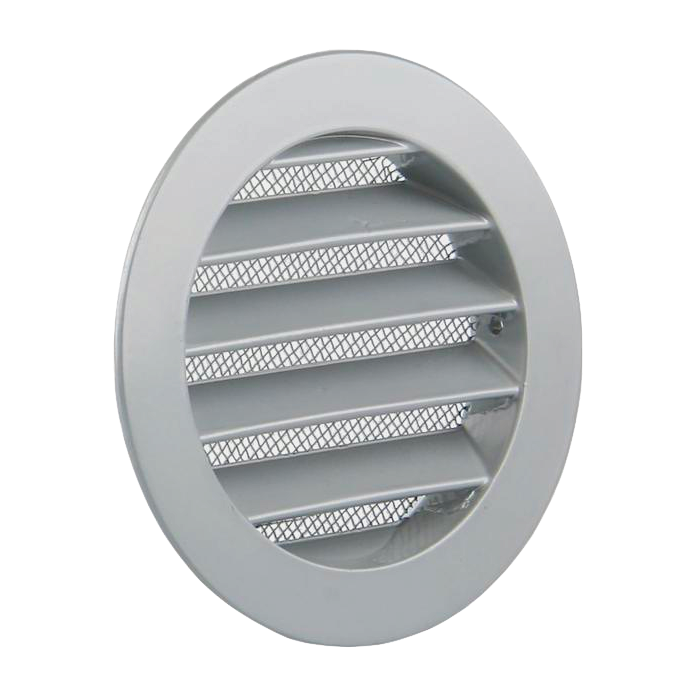 Rond buitenluchtrooster Ø 250mm aluminium met fijnmazig muggengaas Rond buitenluchtrooster Ø 250mm aluminium met fijnmazig muggengaas