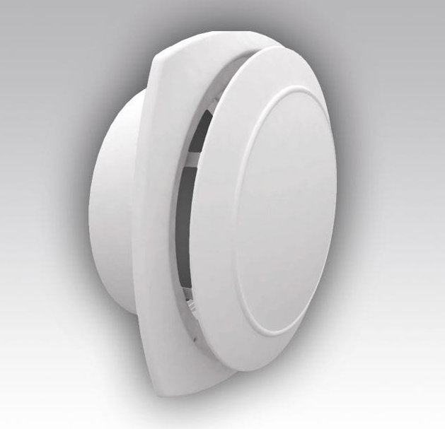 Verstelbaar kunststof ventilatierooster met flens Ø125mm - wit - AFVOER Verstelbaar kunststof ventilatierooster met flens Ø125mm - wit - AFVOER