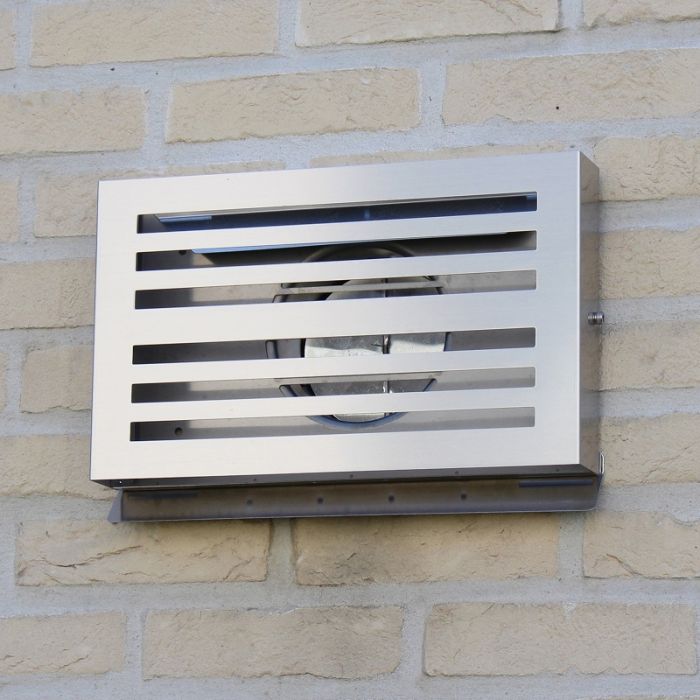 Design gevelkap PREMIUM LINE -BETA- Ø 100mm met grofmazig gaas - RVS