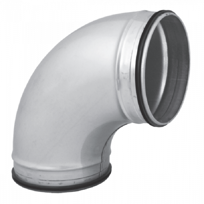 Bocht 90º met rubberdichting - geperst - Ø 160mm Bocht 90º met rubberdichting - geperst - Ø 160mm