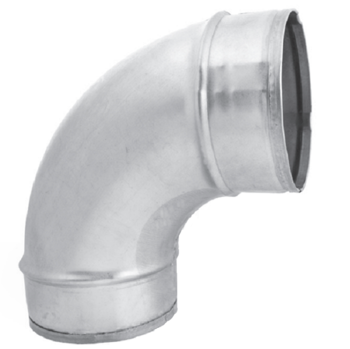 Bocht 90º voor spiraalbuis galva Ø 150mm - geperst Bocht 90º voor spiraalbuis galva Ø 150mm - geperst