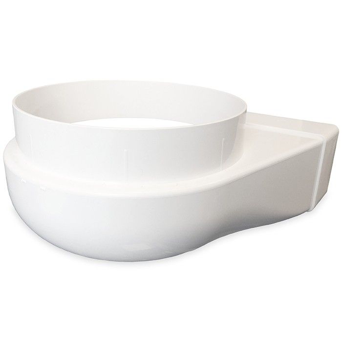 Kunststof lepelhoek voor kanaal 220 x 90mm naar Ø 150mm