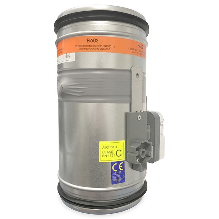 Brandklep Ø 200mm, handbediening met smeltlood bij 72°C + veer Brandklep Ø 200mm, handbediening met smeltlood bij 72°C + veer