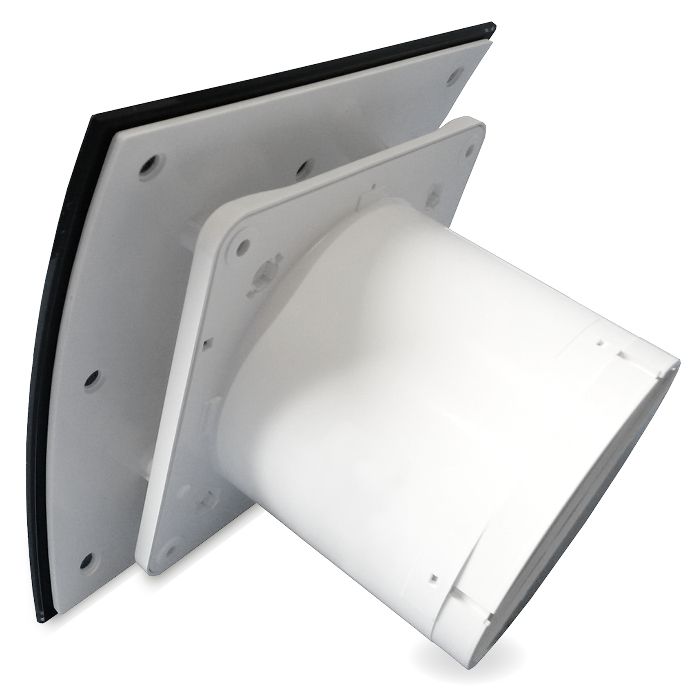 Pro-Design badkamer/toilet ventilator - STANDAARD (KW100) - Ø100mm - gebogen GLAS - glans zwart Pro-Design badkamer/toilet ventilator - STANDAARD (KW100) - Ø100mm - gebogen GLAS - glans zwart