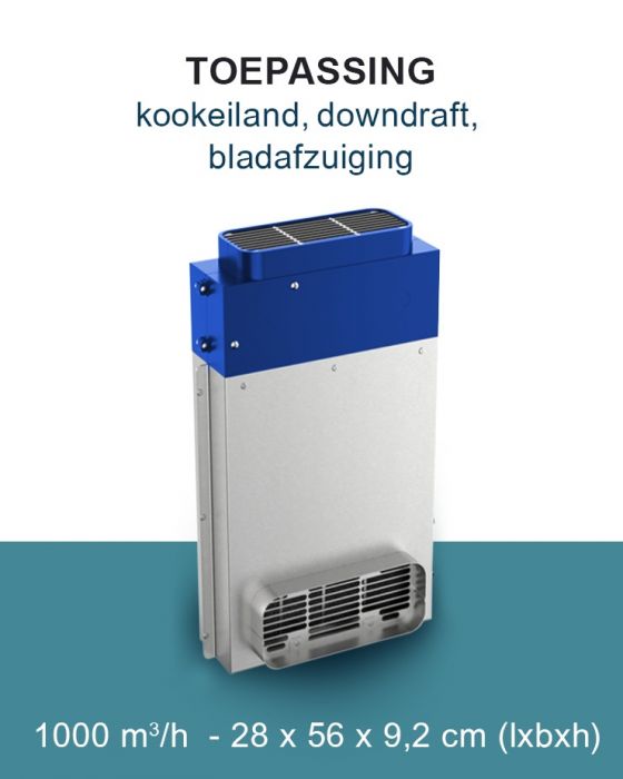 PuriVent DOMINO filter voor kookplaat met ingebouwde afzuiging - 1000 m3/h - 220 x 90mm PuriVent DOMINO filter voor kookplaat met ingebouwde afzuiging - 1000 m3/h - 220 x 90mm