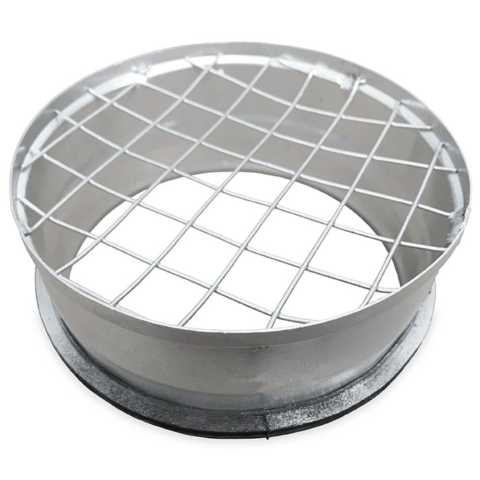 Gaasrooster met rubberdichting (plat aftakstuk met grofmazig gaas) Ø 125mm 