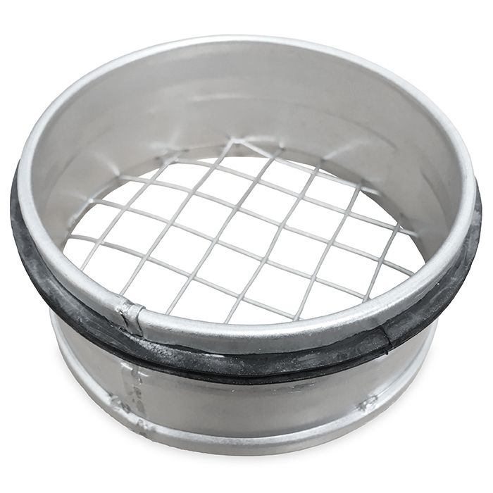 Gaasrooster met rubberdichting (plat aftakstuk met grofmazig gaas) Ø 125mm 
