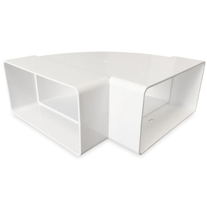 Kunststof horizontale bocht 90° voor kanaal 120 x 60mm Kunststof horizontale bocht 90° voor kanaal 120 x 60mm