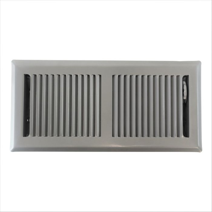 Vloerrooster verstelbaar met vaste schoepen - gatmaat 254 x 102mm - staal - GRIJS RAL9006