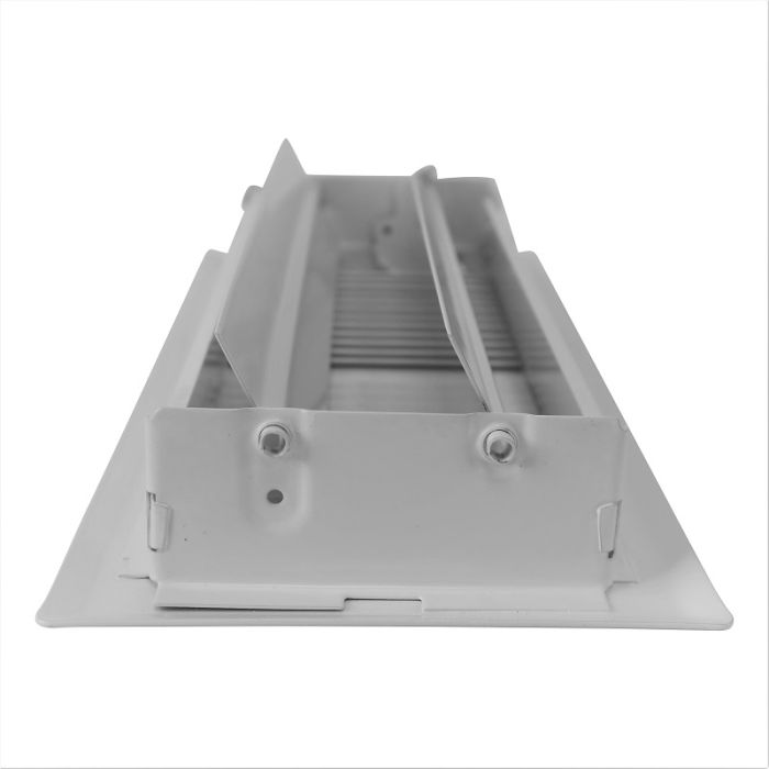 Vloerrooster verstelbaar met vaste schoepen - gatmaat 254 x 102mm - staal - WIT RAL9003