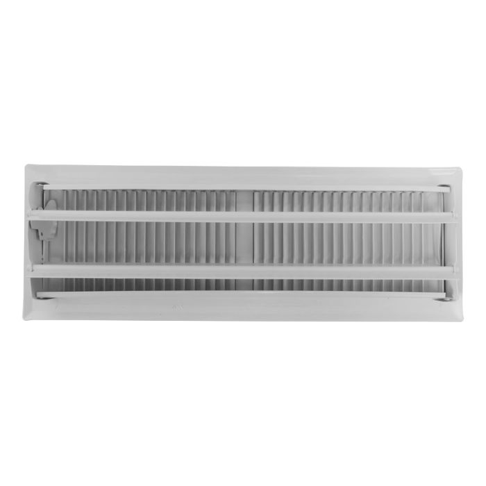 Vloerrooster verstelbaar met vaste schoepen - gatmaat 356 x 102mm - staal - WIT RAL9003