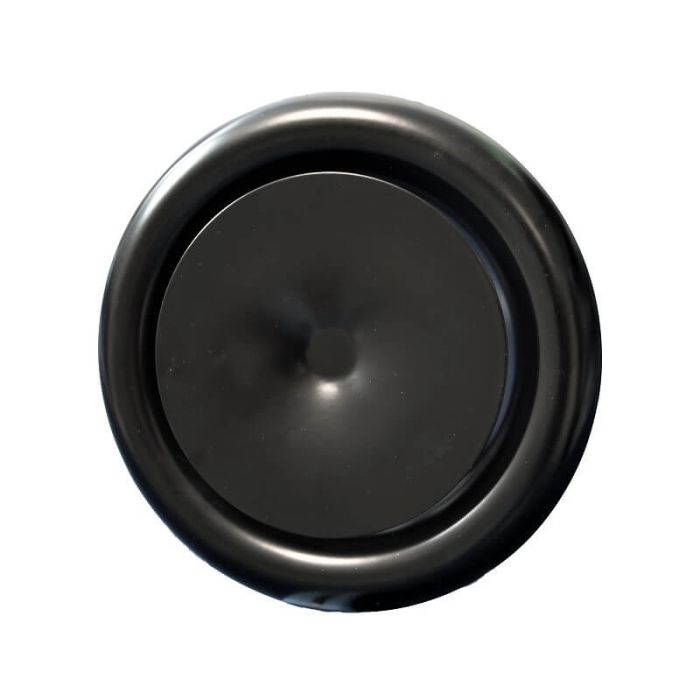 Rooster/ventiel (luchttoevoer) Ø 100mm staal - zwart - MET VEER