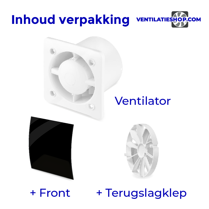 Pro-Design badkamer/toilet ventilator - STANDAARD (KW100) - Ø100mm - gebogen GLAS - glans zwart Pro-Design badkamer/toilet ventilator - STANDAARD (KW100) - Ø100mm - gebogen GLAS - glans zwart