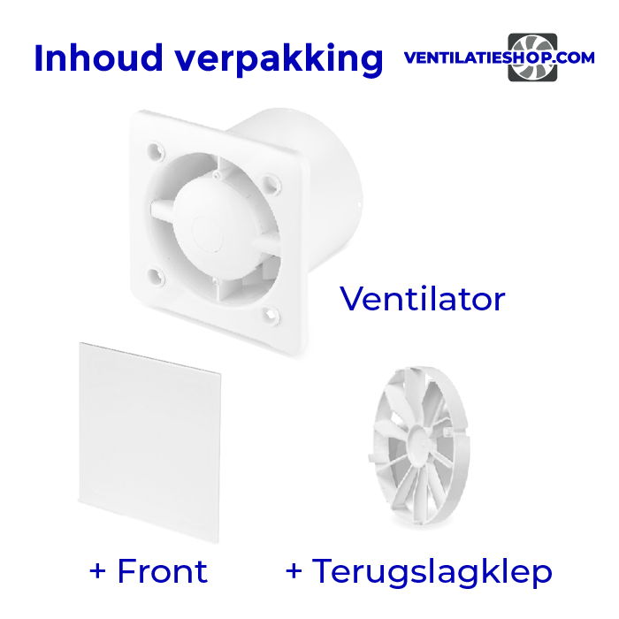 Pro-Design badkamer/toilet ventilator - STANDAARD (KW100) - Ø100mm - vlak kunststof - wit