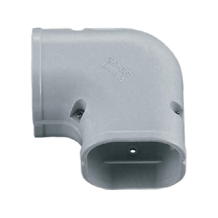 Airco lange vlakke bocht 90 graden - GRIJS (SK-77-G)