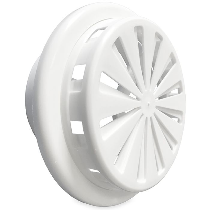 Verstelbaar kunststof ventilatierooster - Multi-fit -  Ø 100-125 - RAL 9016