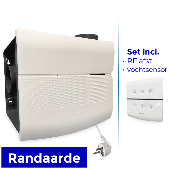 Orcon woonhuisventilator MVS-15RHB - 550 m3/h - met vochtsensor en afstandsbediening RF