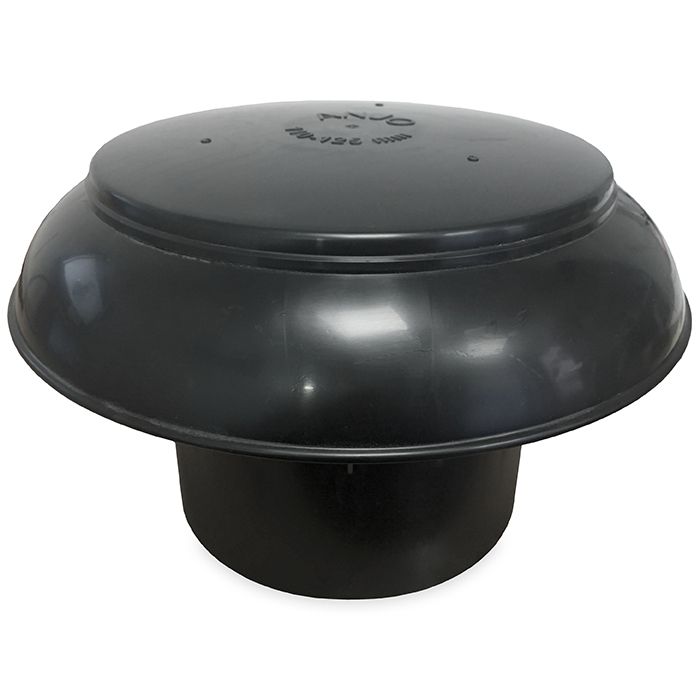 Platdak ontluchting dubbelwandig met kunststof kap - Bitumen - Ø 110-125mm