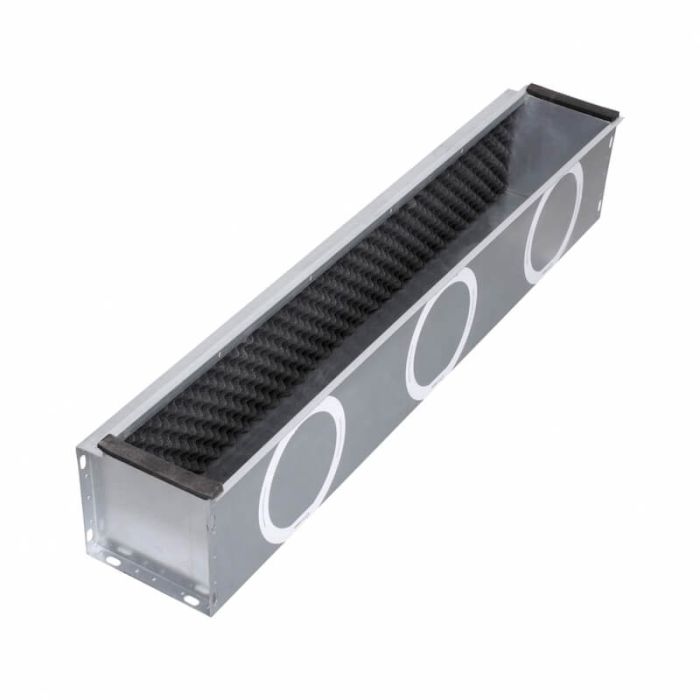 LINE - instucbaar lijnrooster - Lengte 1000mm - 1 sleuf - hoogte 12mm - incl. plenumbox 125mm