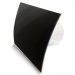 Pro-Design badkamer/toilet ventilator - STANDAARD (KW100) - Ø100mm - gebogen GLAS - glans zwart Pro-Design badkamer/toilet ventilator - STANDAARD (KW100) - Ø100mm - gebogen GLAS - glans zwart