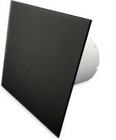 Pro-Design badkamer/toilet ventilator - TREKKOORD (KW100W)  - Ø 100mm - vlak GLAS - mat zwart