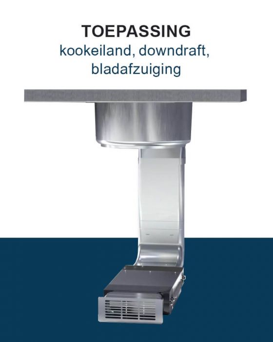 PuriVent DOMINO filter compact voor kookplaat met ingebouwde afzuiging - 825 m3/h - 220 x 55mm