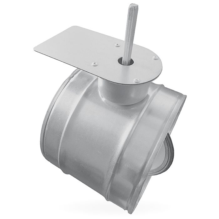 Regelklep Ø 100mm met motorstoel voor montage servomotor - luchtdicht Regelklep Ø 100mm met motorstoel voor montage servomotor - luchtdicht