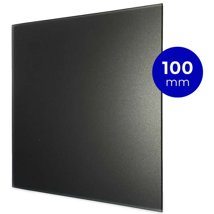 Design ventilatierooster vierkant (afvoer & toevoer) Ø100mm - vlak GLAS - mat zwart Design ventilatierooster vierkant (afvoer & toevoer) Ø100mm - vlak GLAS - mat zwart