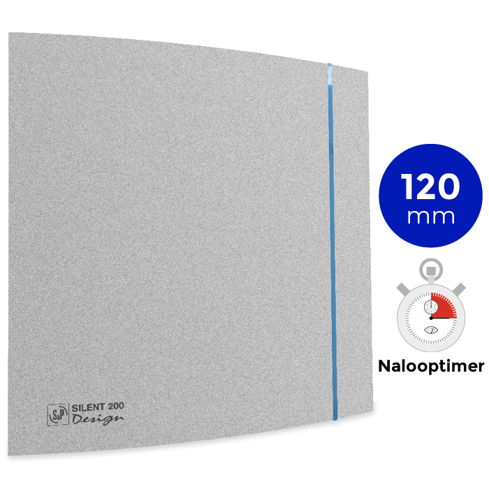 Design badkamerventilator Soler & Palau Silent (200CRZ) - Ø 120mm - MET TIMER (zilver) Design badkamerventilator Soler & Palau Silent (200CRZ) - Ø 120mm - MET TIMER (zilver)