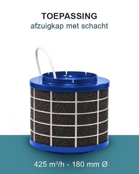 PuriVent SILO plasmafilter voor afzuigkap (schacht 200mm+) - 425 m3/h - aansluiting Ø120mm PuriVent SILO plasmafilter voor afzuigkap (schacht 200mm+) - 425 m3/h - aansluiting Ø120mm