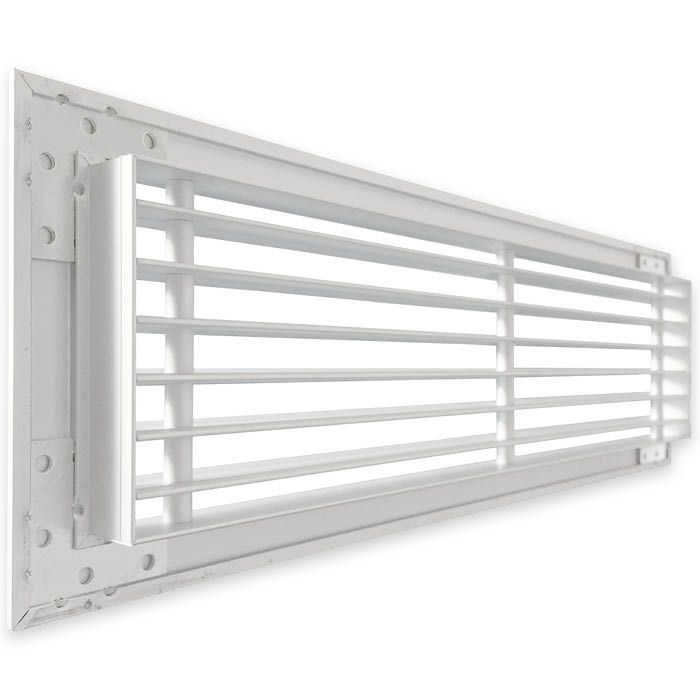 Tabletrooster inbouw voor gatmaat (BxH) 400 x 100mm - rechte staven - aluminium