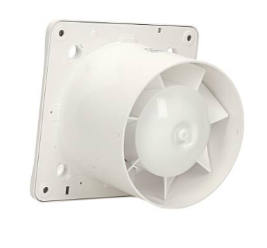 Pro-Design badkamer/toilet ventilator - TREKKOORD  (KW100W) - Ø100mm - vlak kunststof - wit