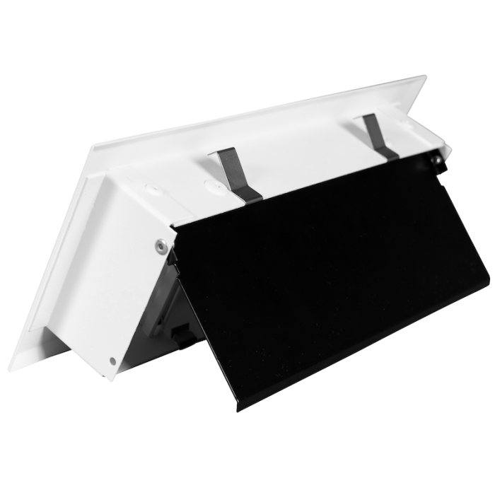 Wandrooster met volumeregelaar t.b.v. 220 x 90mm - staal - WIT RAL9003