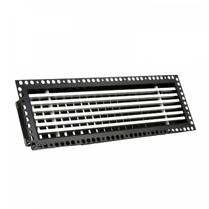 Instucbaar frameloos wandrooster - 100x50mm - t.b.v. kanaal 110 x 55mm Instucbaar frameloos wandrooster - 100x50mm - t.b.v. kanaal 110 x 55mm