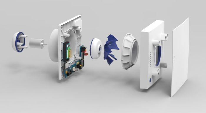 Renson Waves Badkamer/toilet ventilator - app gestuurd - geur, vocht en CO2 sensor - Ø 100/125mm