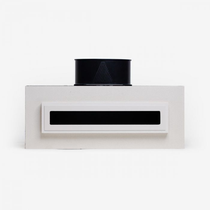 Whisper instucbaar designventiel - LINE - 125mm - toevoer/afvoer - Wit - met plenumbox Whisper instucbaar designventiel - LINE - 125mm - toevoer/afvoer - Wit - met plenumbox